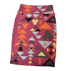 Disney Collection LuLaRoe Womens Geometric Patterned Pencil Skirt M Mickey Mouse